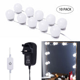 LED-Leuchten für Schminkspiegel (4000 K, 10 Glühbirnen, Stecker), Spiegel nicht im Lieferumfang enthalten